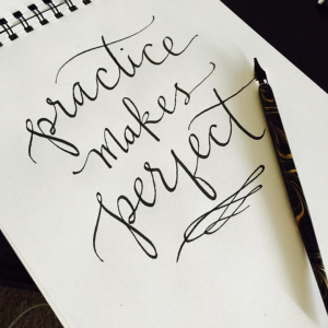 Practice with an oblique pen : r/Handwriting