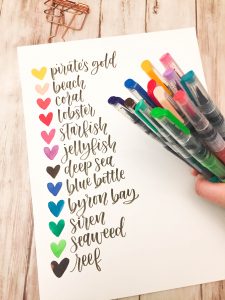 Easy Watercolor Galaxy Lettering with Faux Brush Calligraphy for