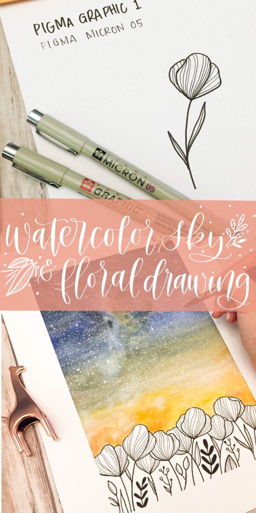 Easy Watercolor Galaxy Lettering with Faux Brush Calligraphy for