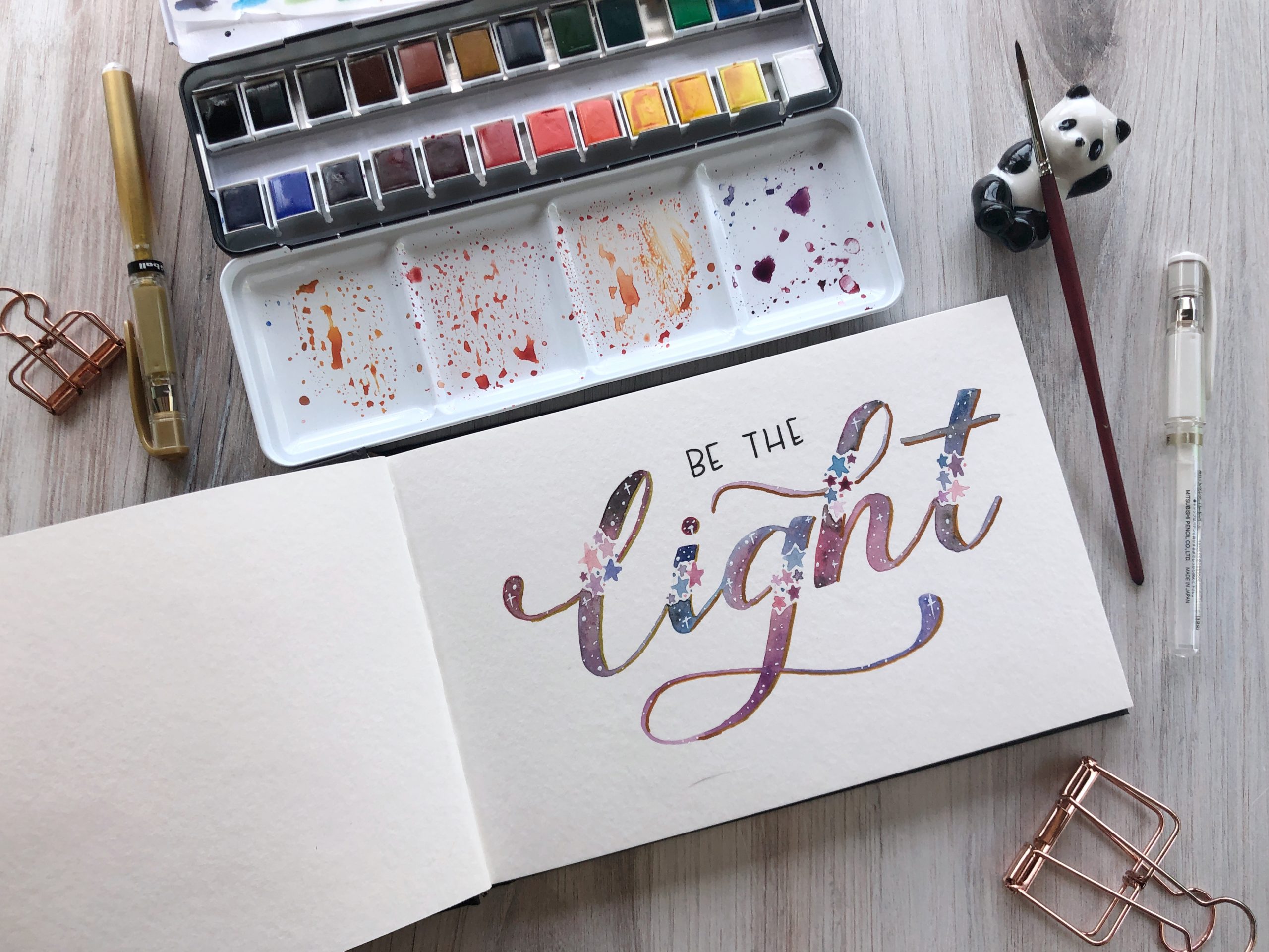 Brush Lettering For Beginners - Watercolor Tutorial (Modern Calligraphy  Style) 